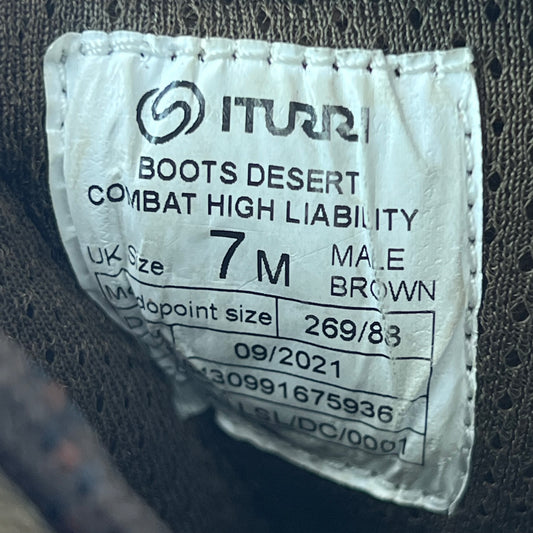 British Army Iturri Brown Combat Boots - Size 7M