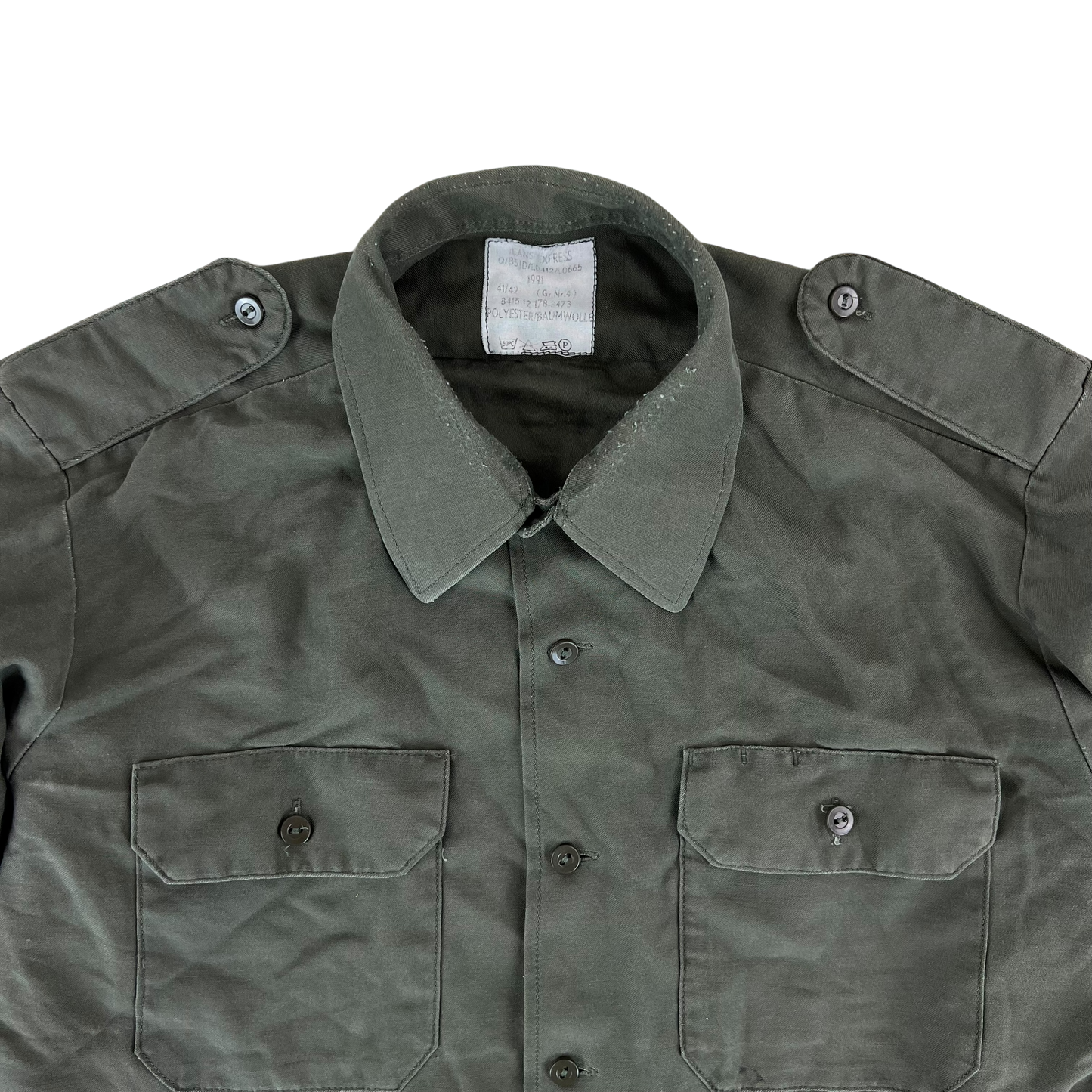 German Army Olive Green Long Sleeve Field Shirt - Medium Regular