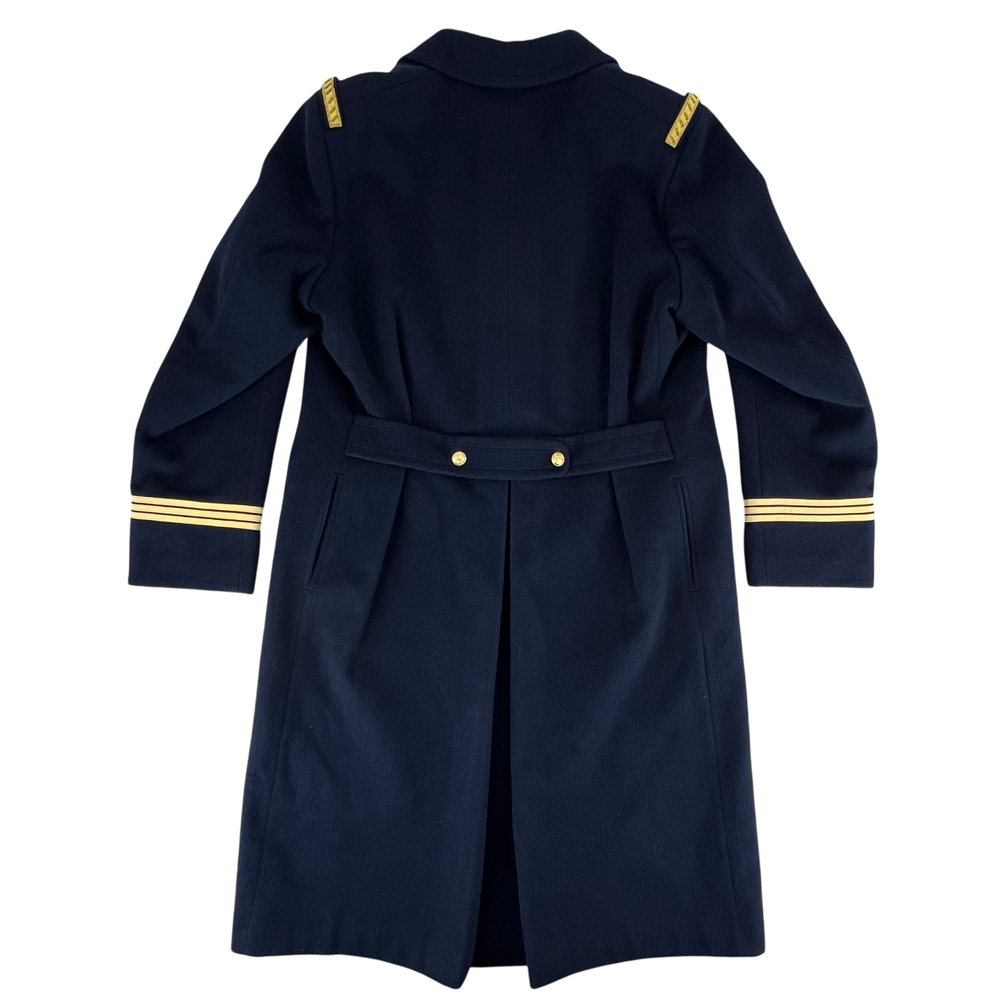 French Navy Black Greatcoat - Large