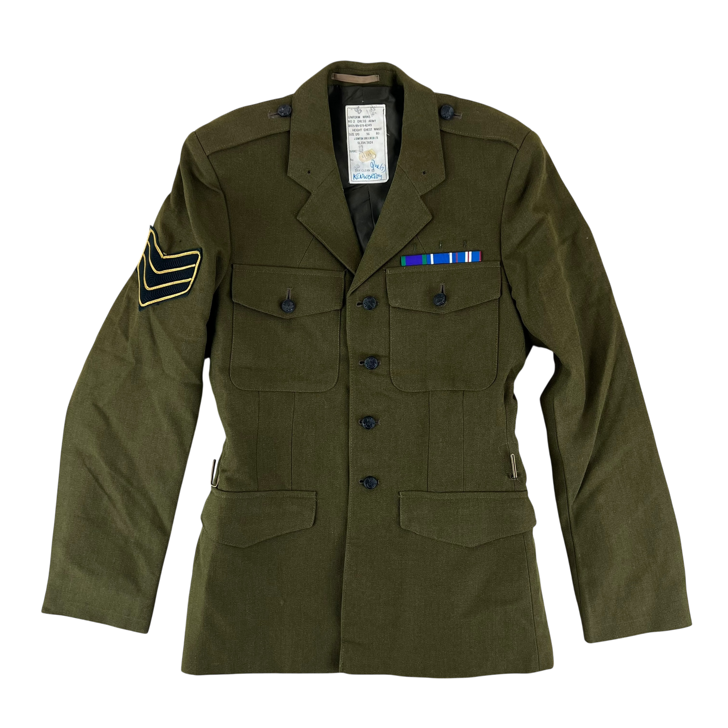 British Army 1980 Pattern No. 2 Olive Green Dress Jacket - Rifles Regiment - Medium 170/96