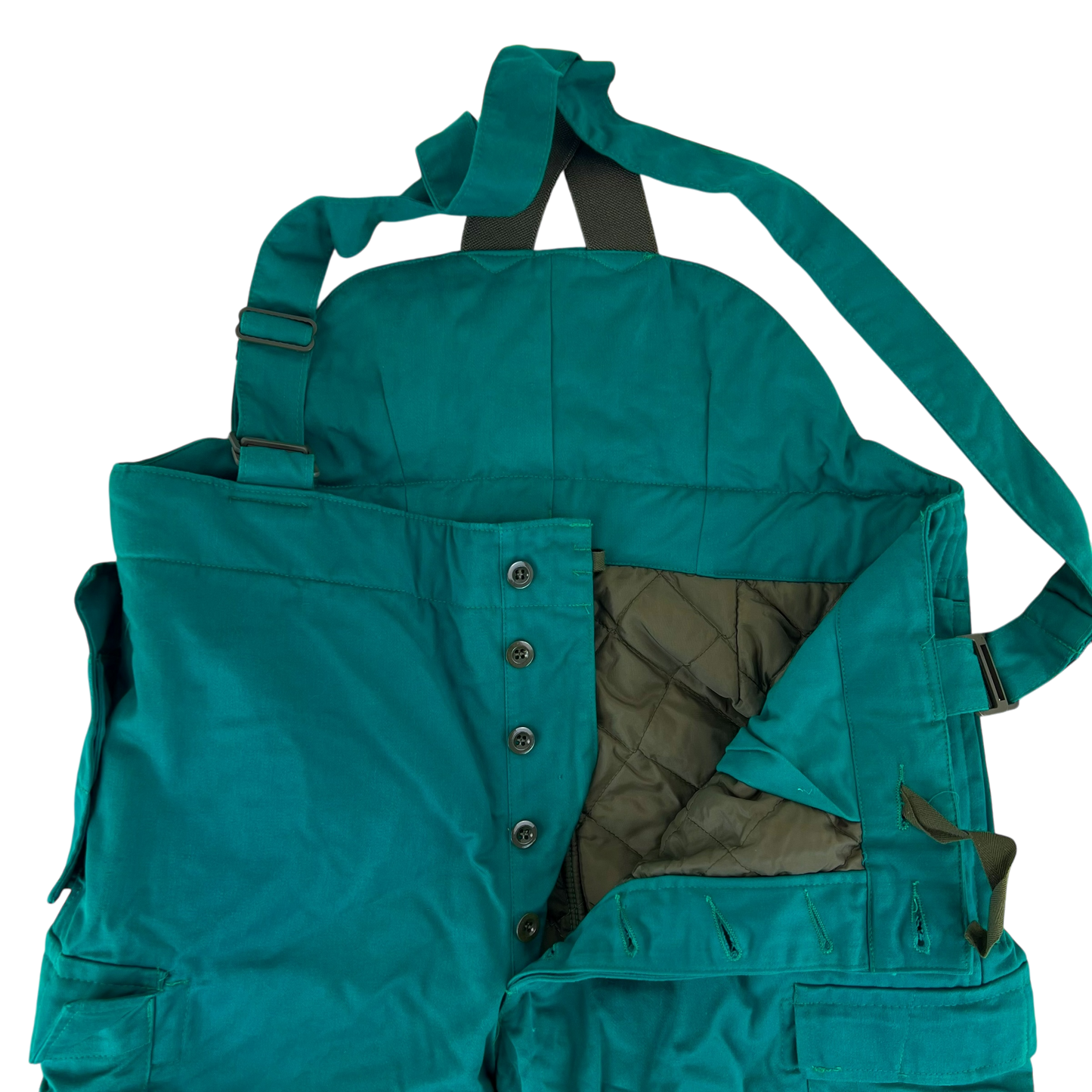 Austrian Army Thermal Insulated Green Blue Bib Overalls - Large 104-108 III/IV