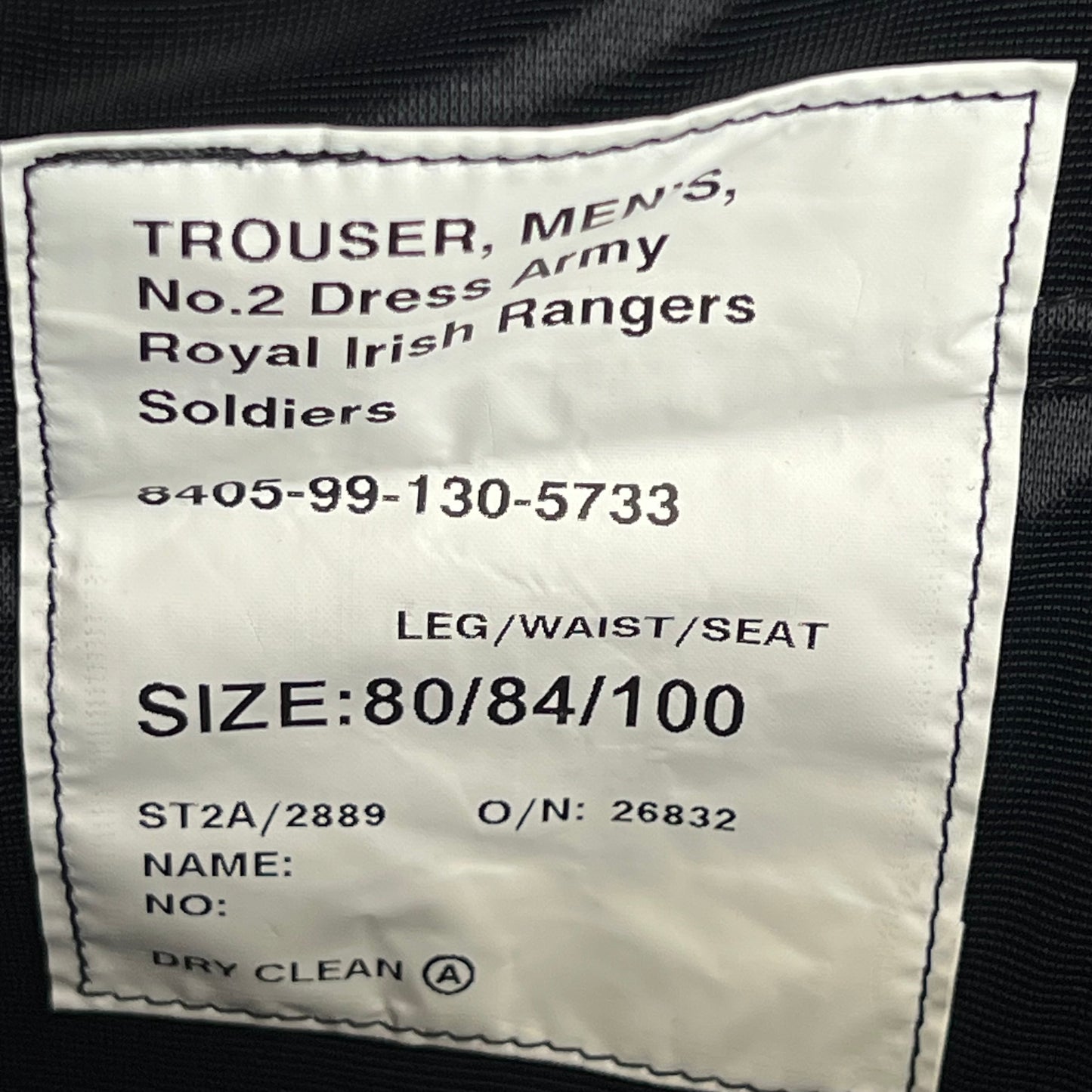 British Army Royal Irish Rangers No. 2 Dress Trousers - W33 L31