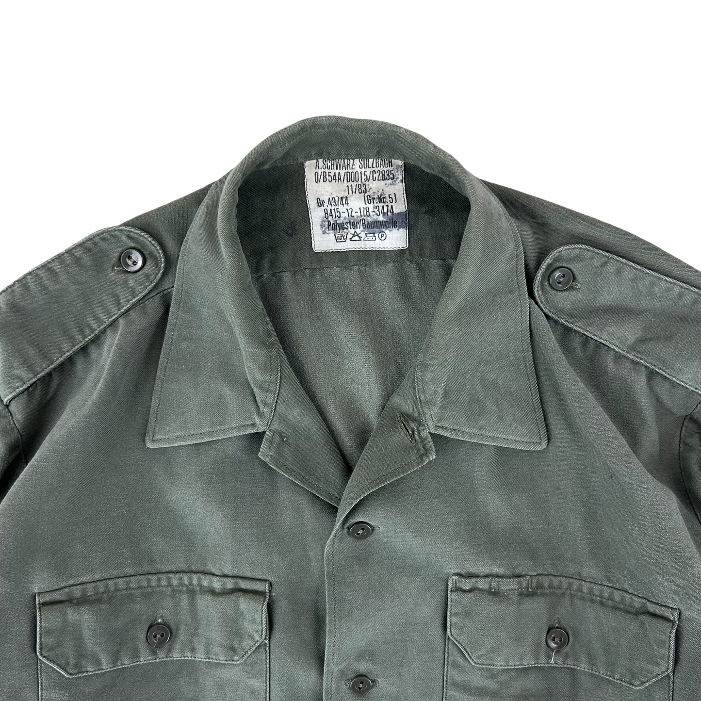 German Army Olive Green Long Sleeve Field Shirt - Large GrNr 5