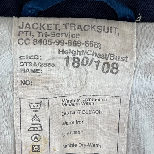 British Army / Tri-Services Navy Blue PTI Tracksuit Top Jacket - Large 180/108