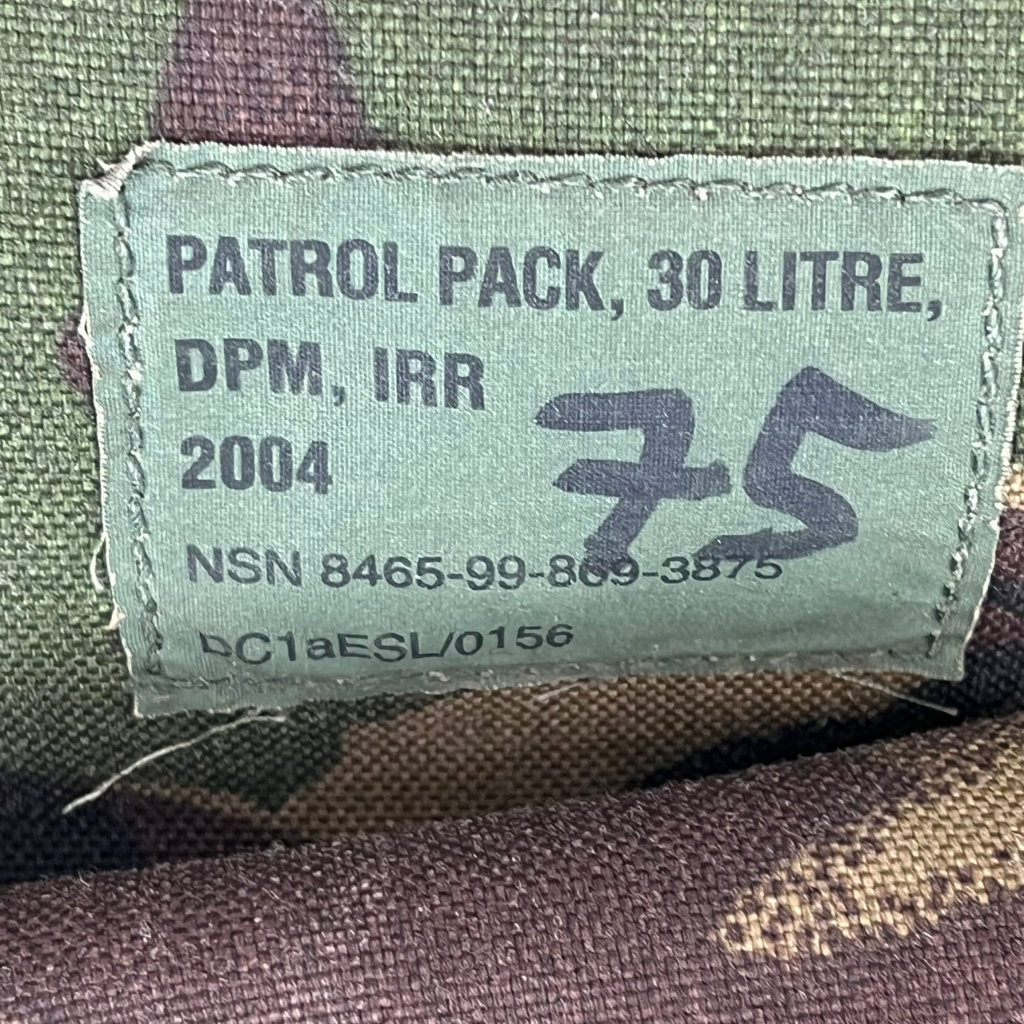 British Army S2000 DPM Woodland Camouflage 30L Patrol Pack Rucksack