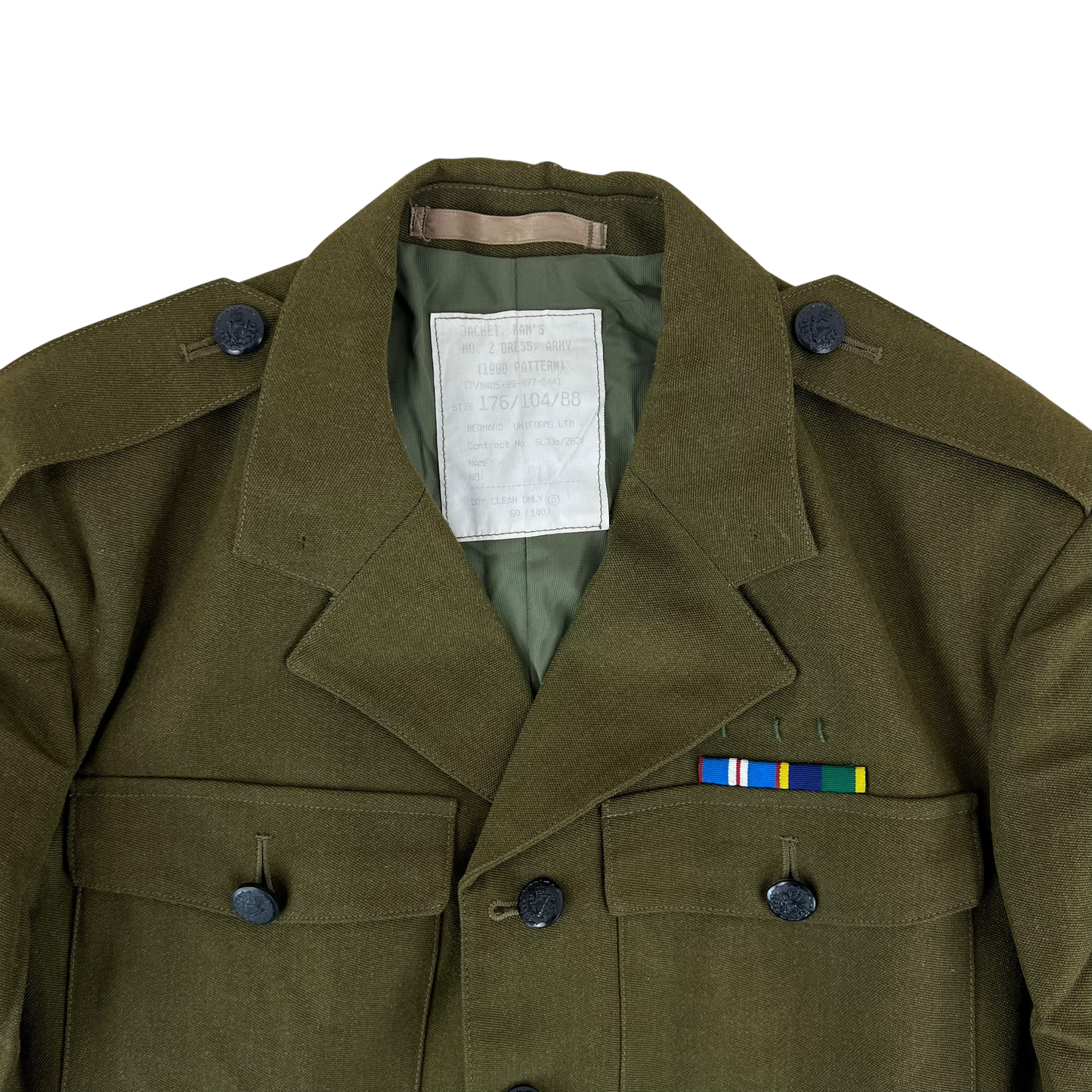 British Army 1980 Pattern No. 2 Olive Green Dress Jacket - Royal Irish Regiment - Medium 176/104
