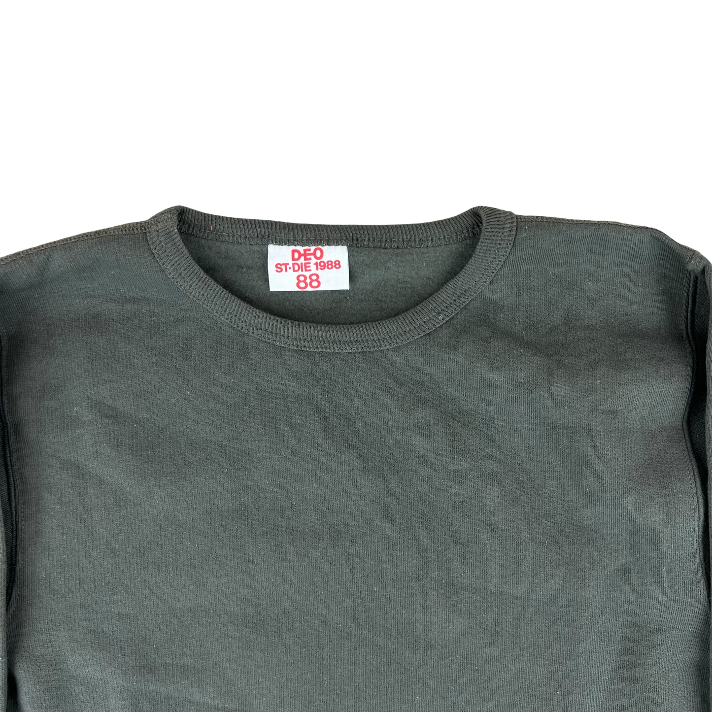 French Army Sweatshirt / Thermal T Shirt Pullover 80s Sage Grey - Small