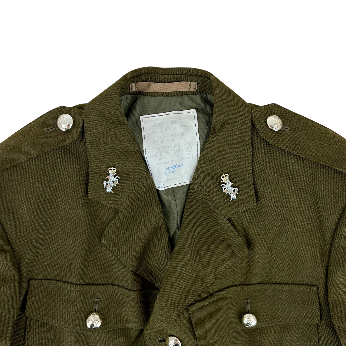 British Army 1980 Pattern No. 2 Olive Green Dress Jacket - REME - Large 188/108