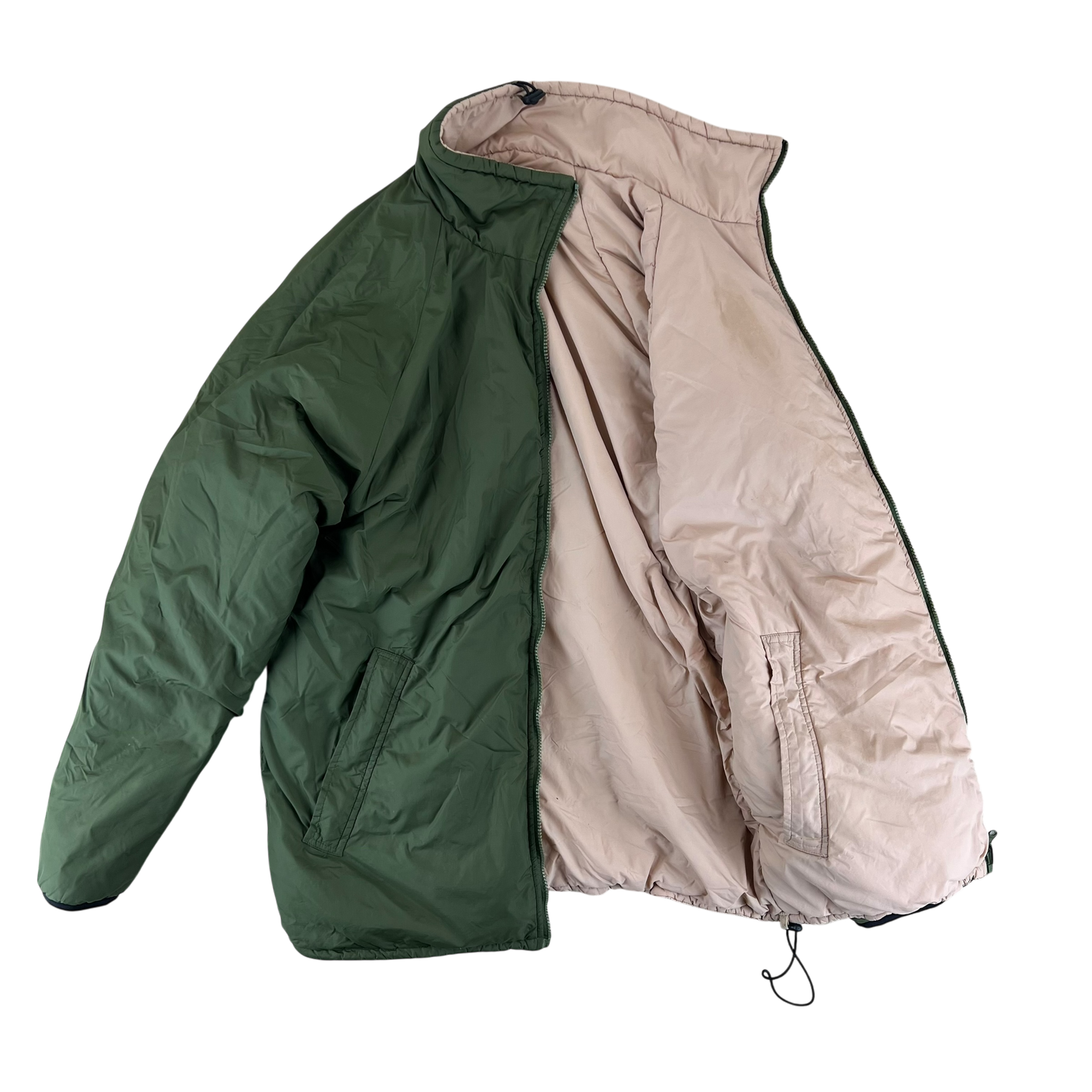 British Army Reversible Thermal Olive Green / Tan Quilted Jacket - Medium