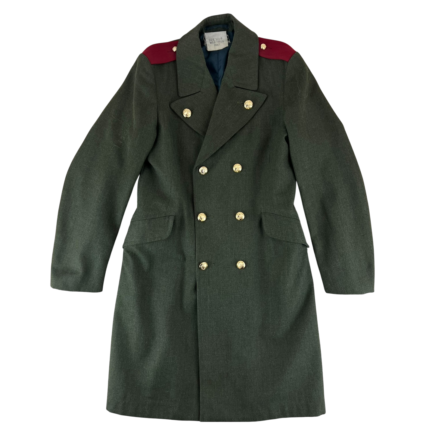 Irish Army 1980's Moss Green Greatcoat - Medium