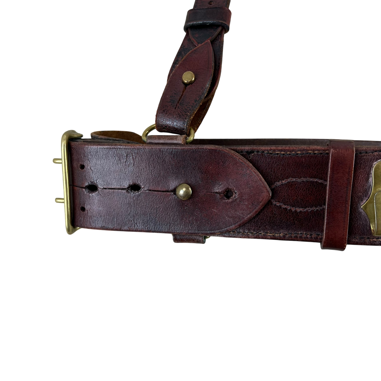 British Army Brown Sam Browne's Leather Belt - Small
