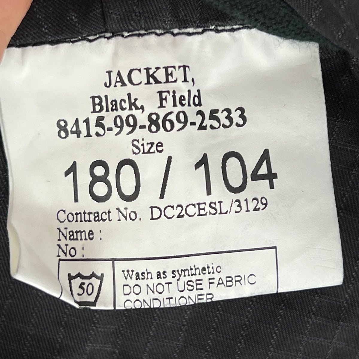 British Army SAS Police Black Field Jacket - Large 180/104