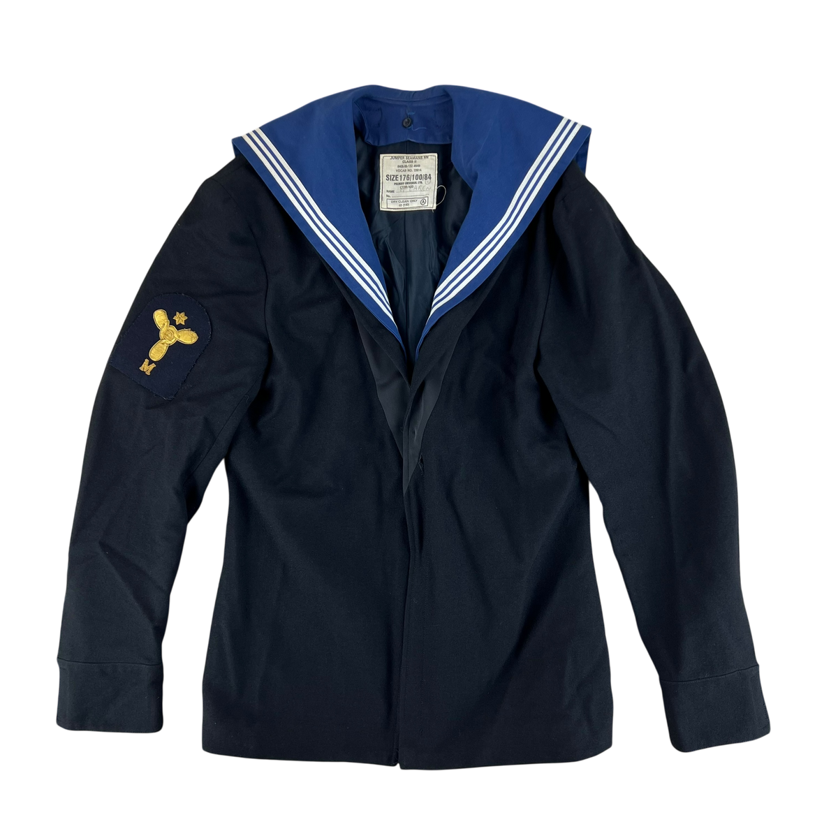 British Royal Navy 80s Class II Jumper Sailor's Top - Medium