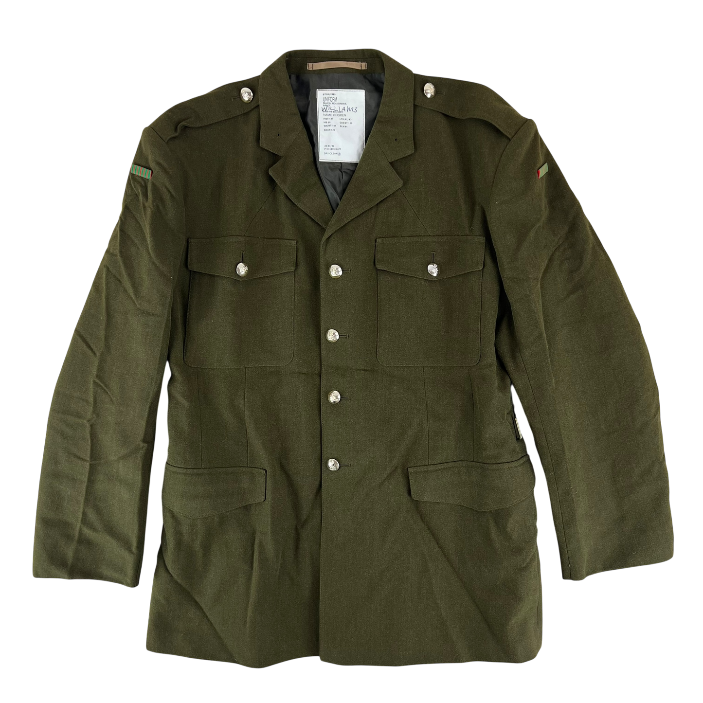 British Army 1980 Pattern No. 2 Olive Green Dress Jacket - Royal Artillery - X Large 180/120