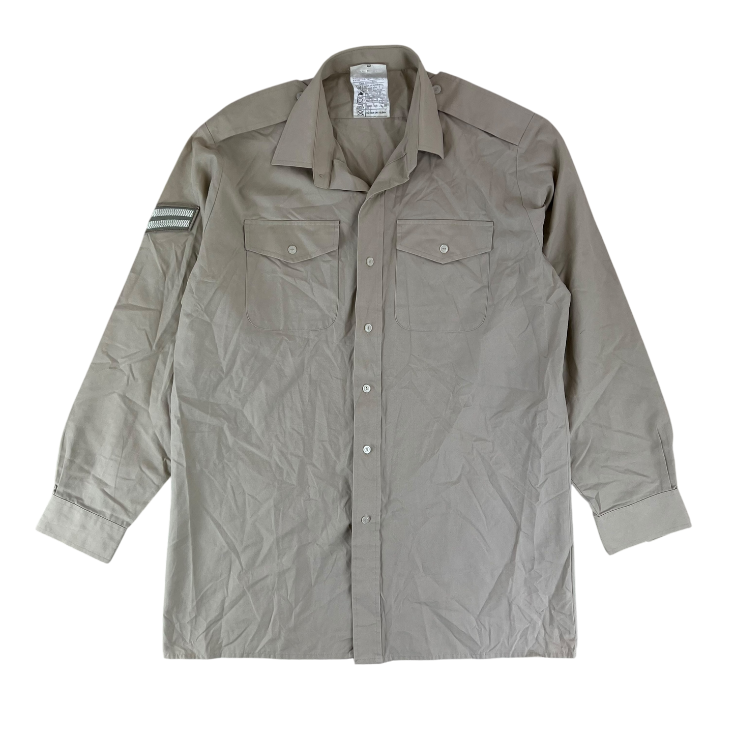 British Army Mens Fawn Shirt Long Sleeve - Medium 40 Collar