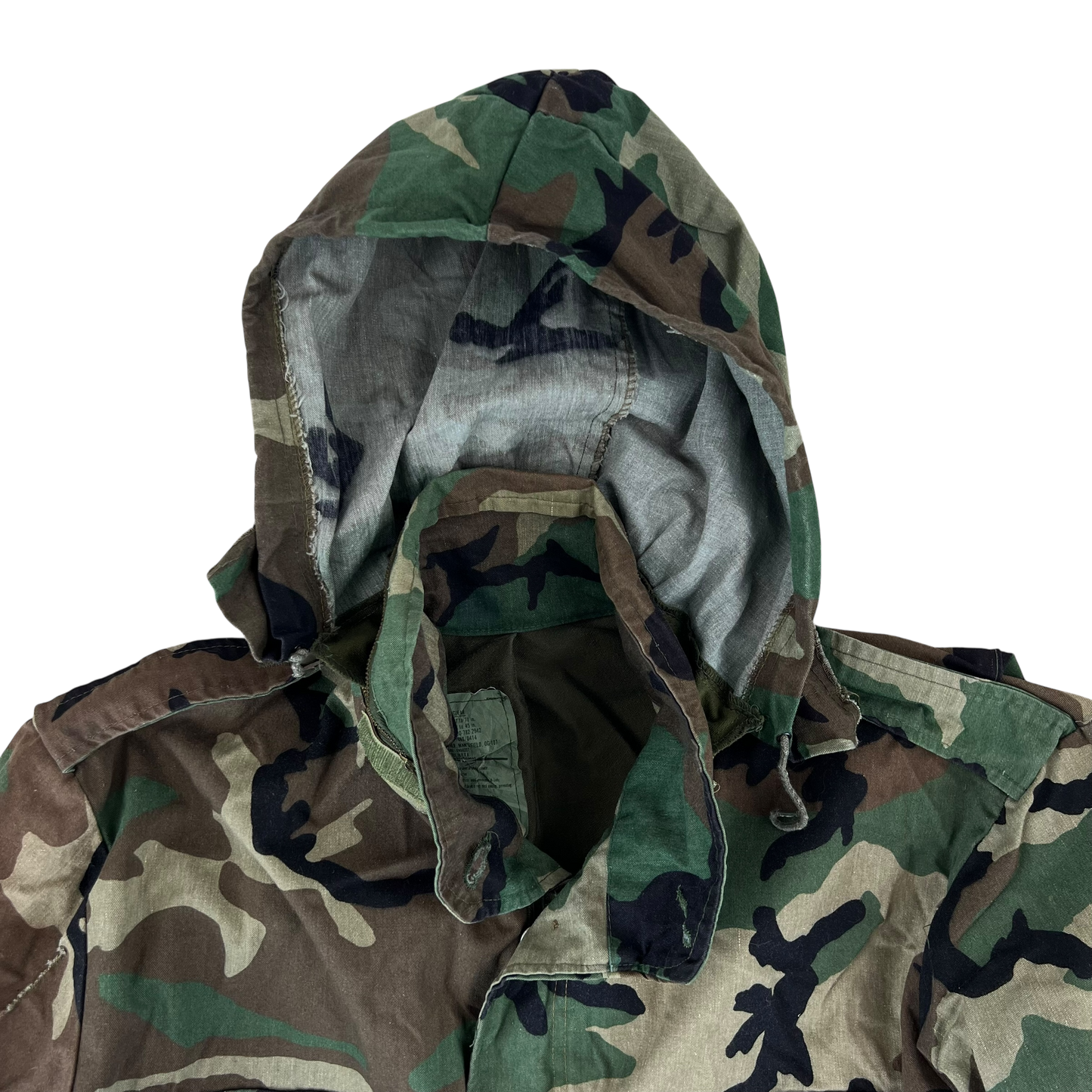 US Army M81 Woodland Camo M65 Cold Weather Field Coat - Large Regular
