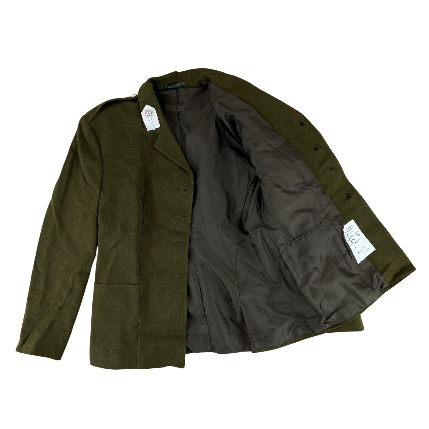 British Army Women's 1980 Pattern No. 2 Olive Green Dress Jacket - Welbeck College - Medium 162/96