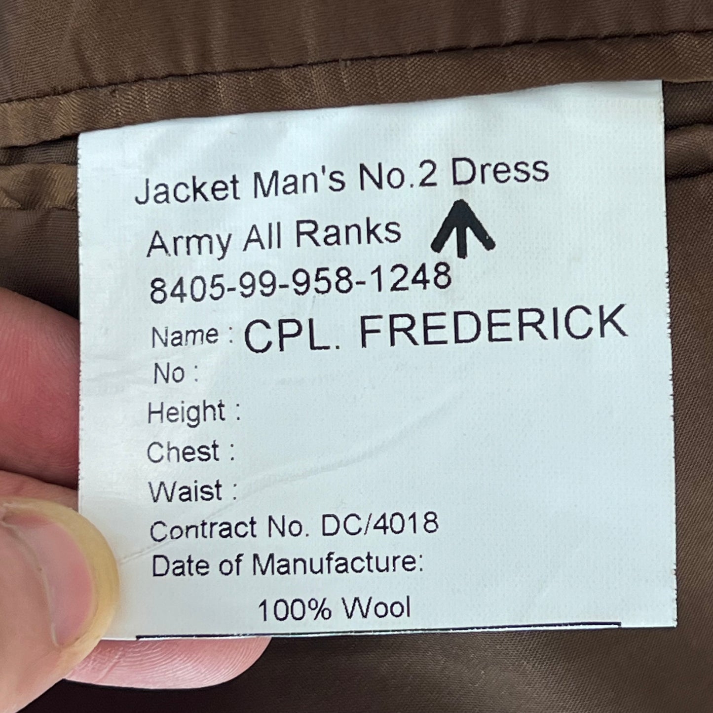 British Army No.2 FAD Dress Jacket - RLC - XX Large