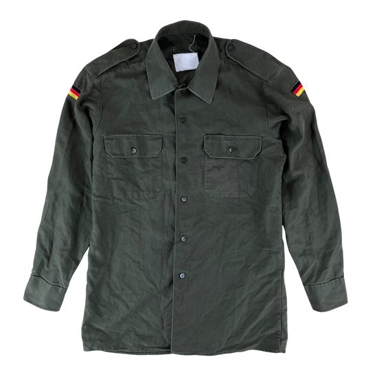 German Army Olive Green Long Sleeve Field Shirt - Medium
