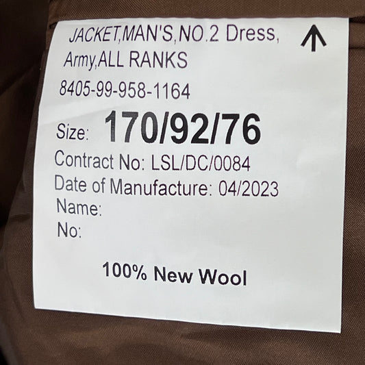 British Army No.2 FAD Dress Jacket - Small 170/92