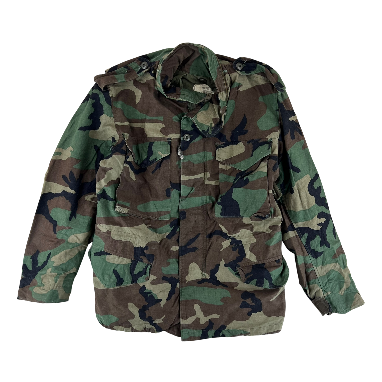 US Army M81 Woodland Camo M65 Cold Weather Field Coat - Small