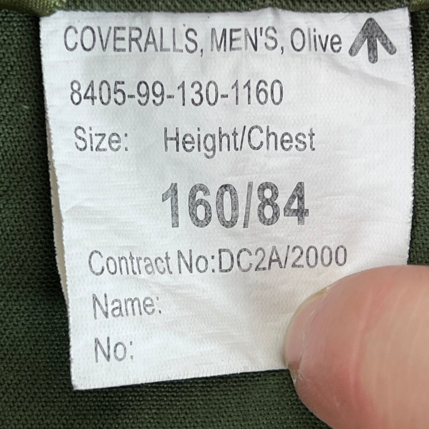 British Army Poly-Cotton Work Coveralls Olive Green - 160/84