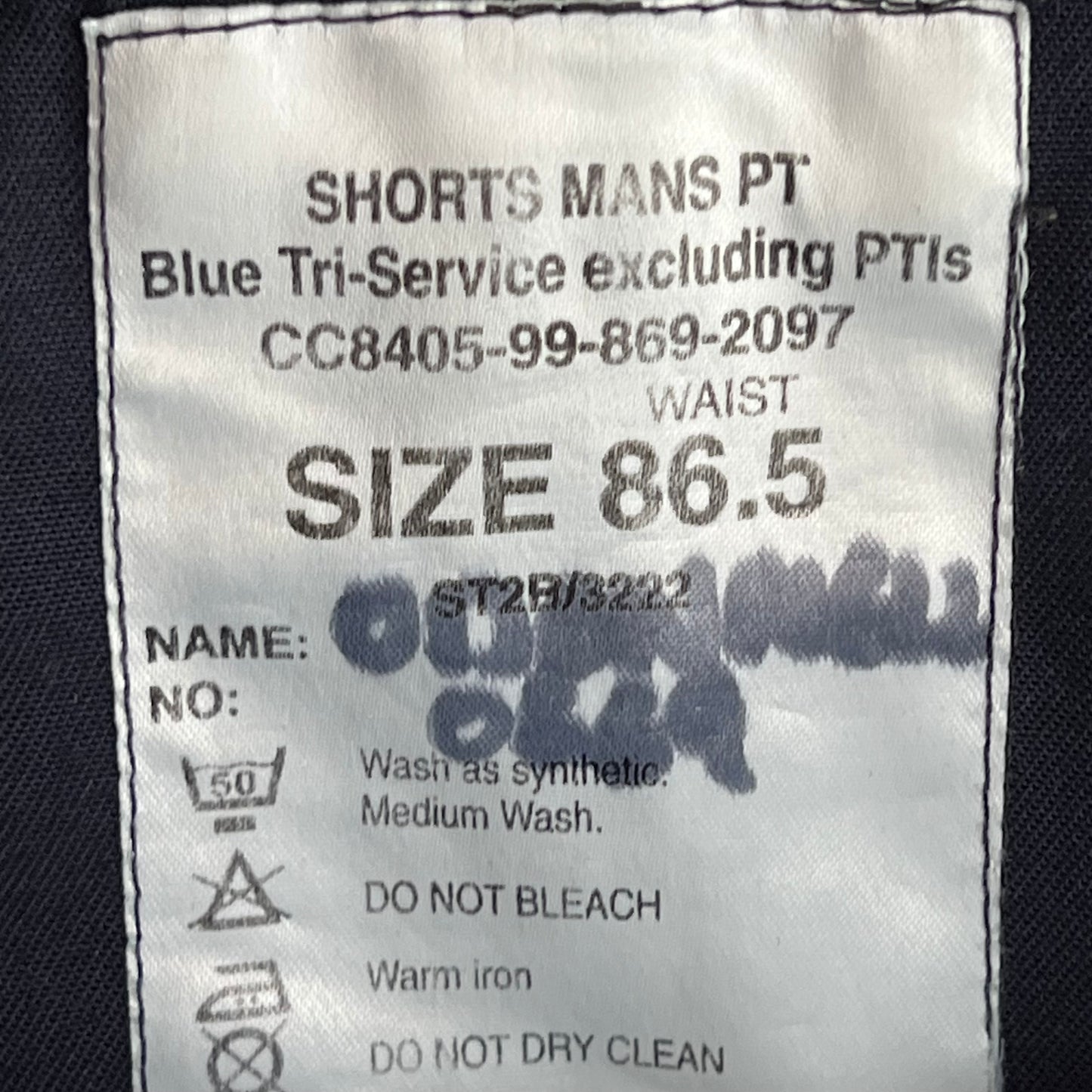 British Army / Tri-Services Navy Blue PTI Shorts - W32