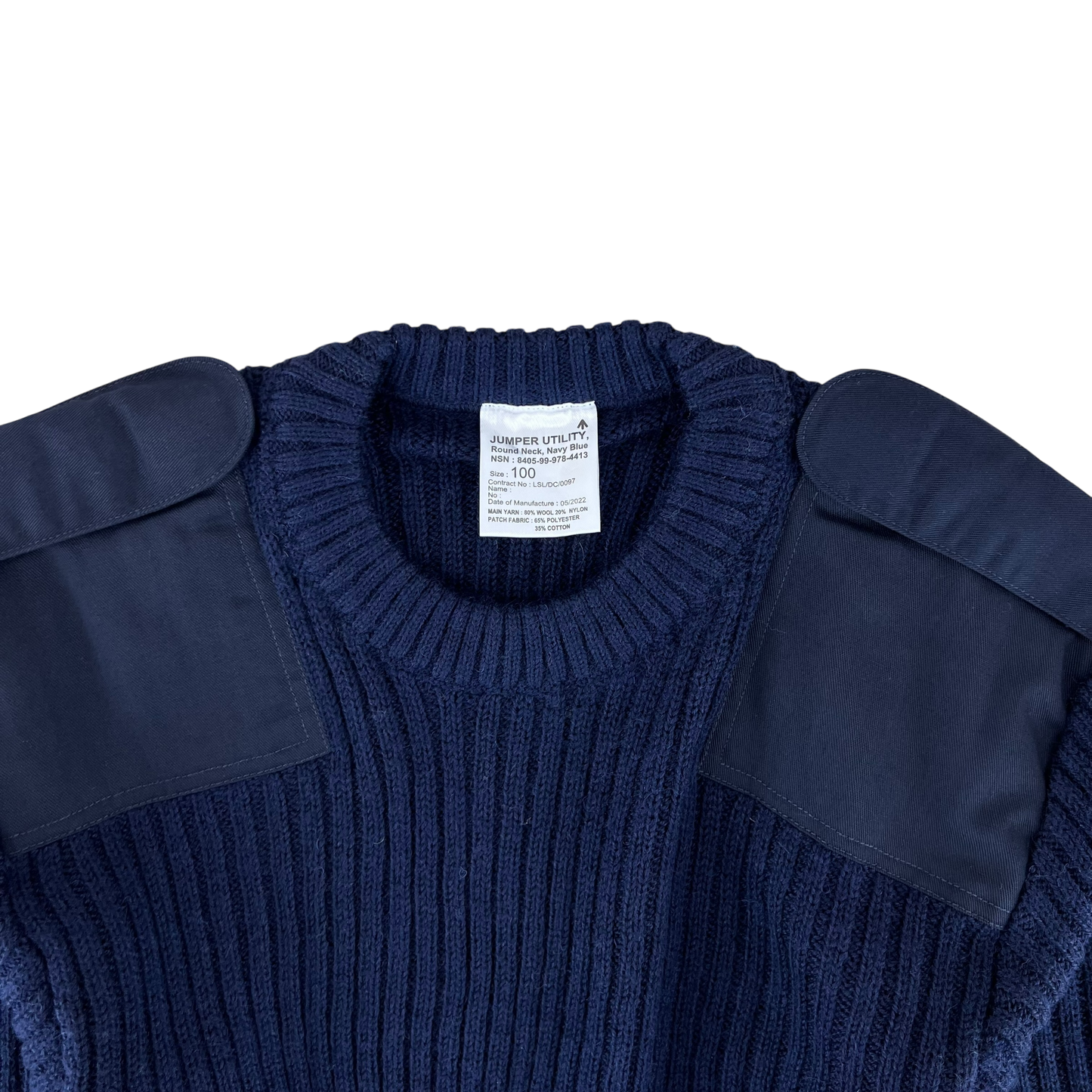 British Royal Navy Wool Crew Neck Pullover Jersey Jumper - Medium 100cm