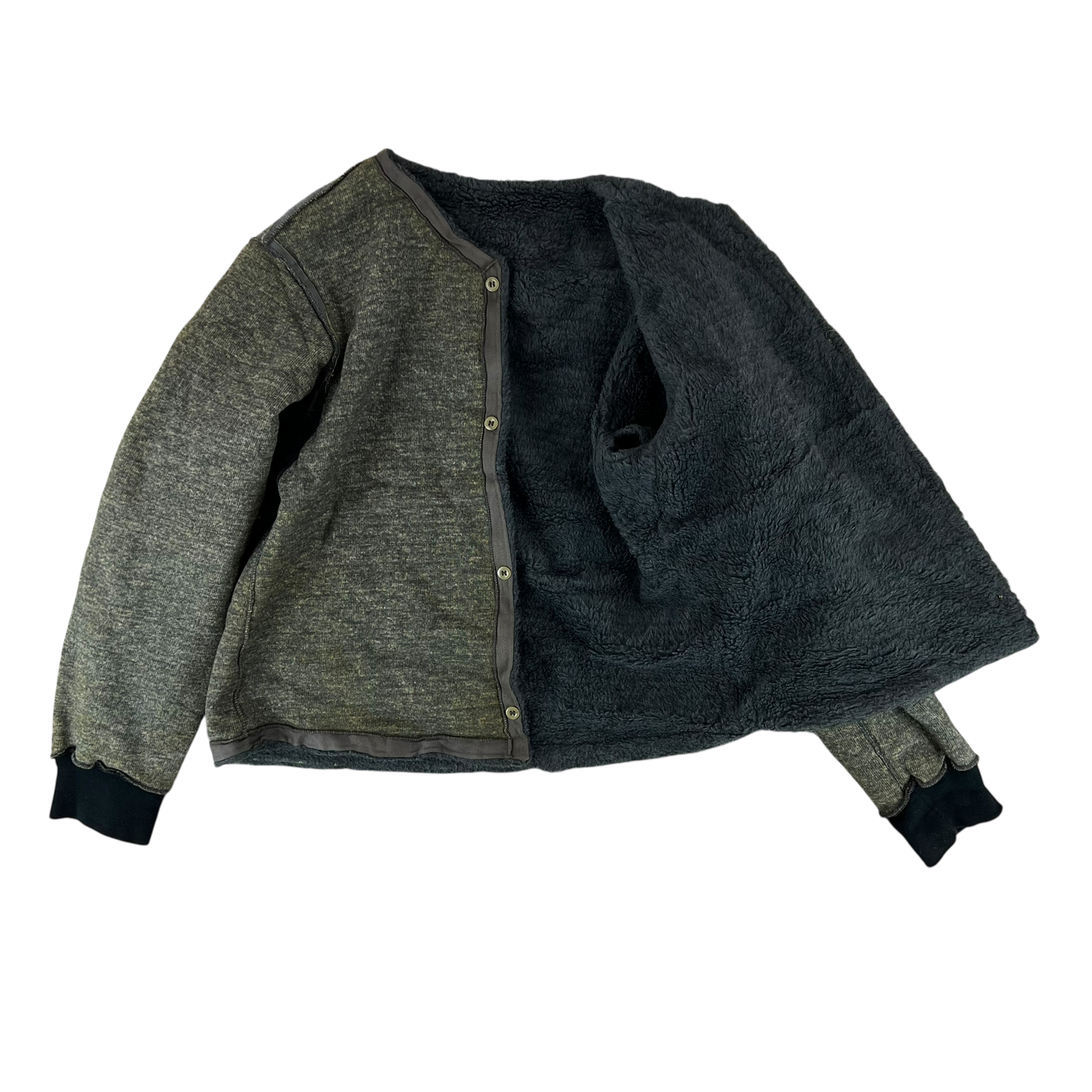 Czechoslovak Army Faux Fur Jacket Liner Cardigan M85 - Large
