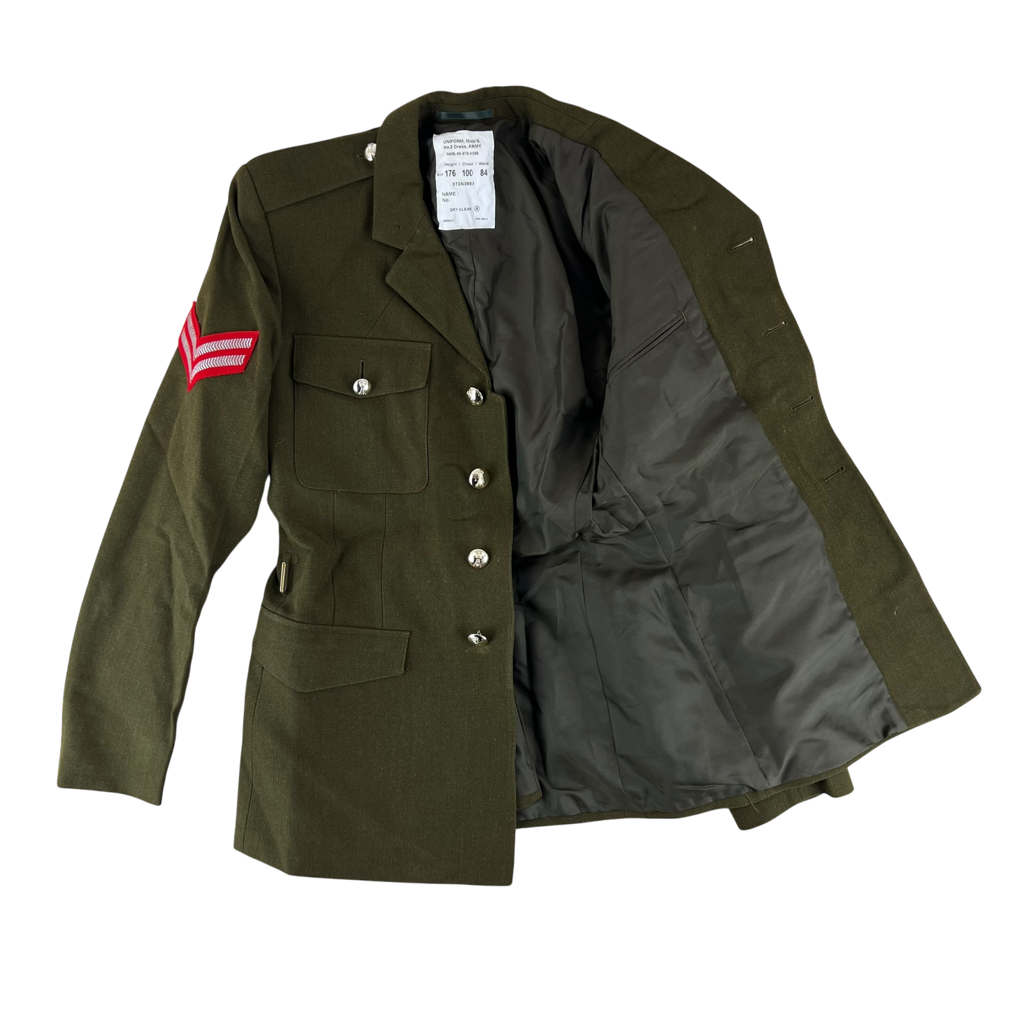 British Army 1980 Pattern No. 2 Olive Green Dress Jacket - QARANC - Medium 176/100