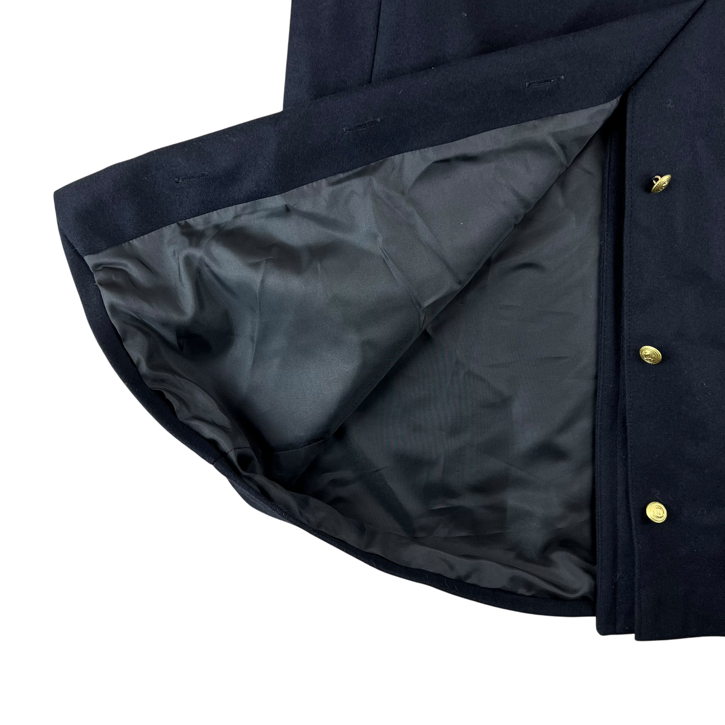 Finnish Navy Wool Blend Greatcoat - Medium