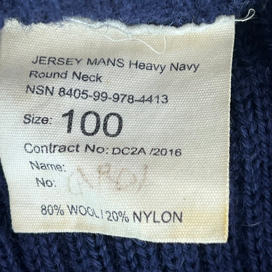 British Royal Navy Wool Crew Neck Pullover Jersey Jumper - Medium 100cm