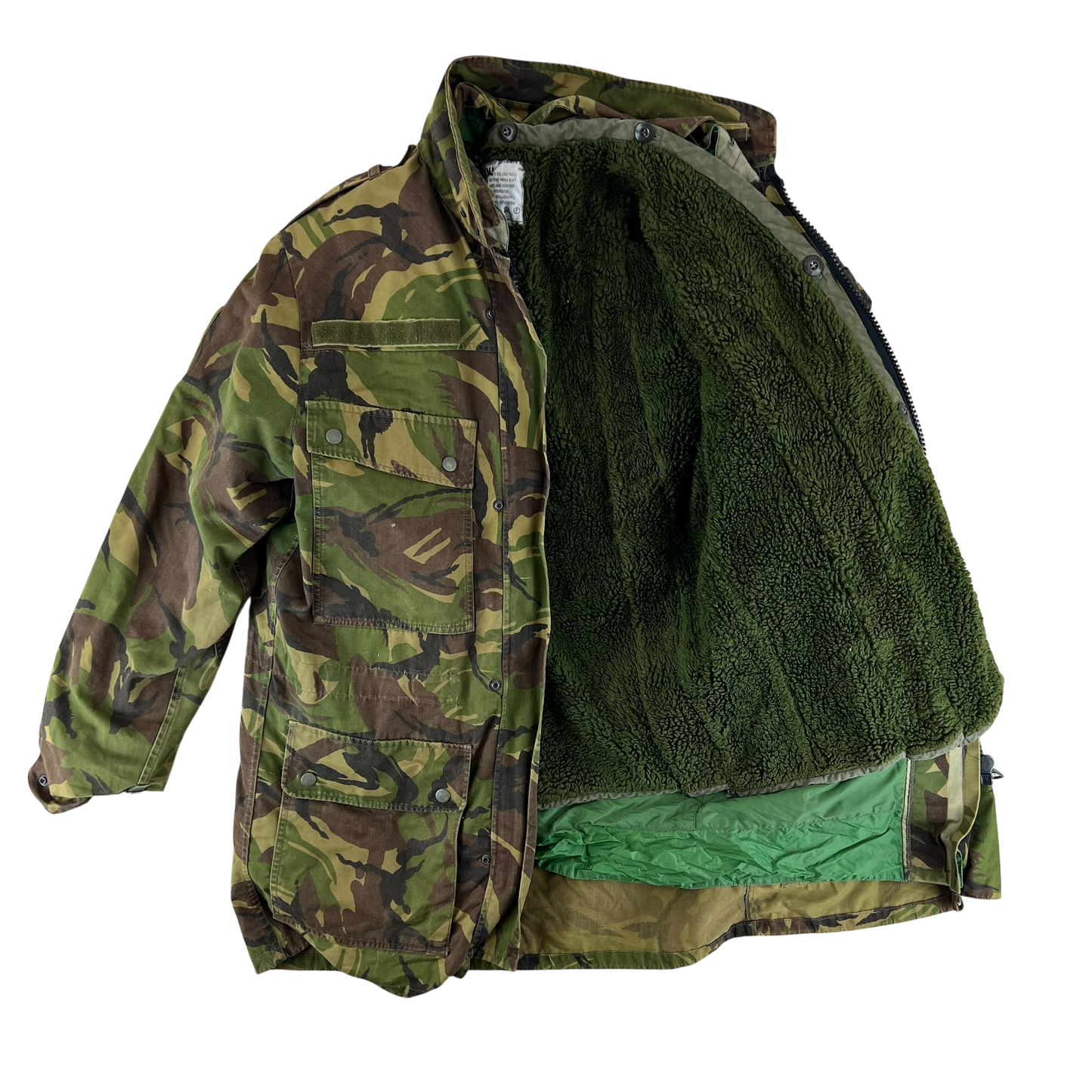 Dutch Army M93 DPM Woodland Camouflage Combat Jacket w/ Thermal & MVP Liner - Medium
