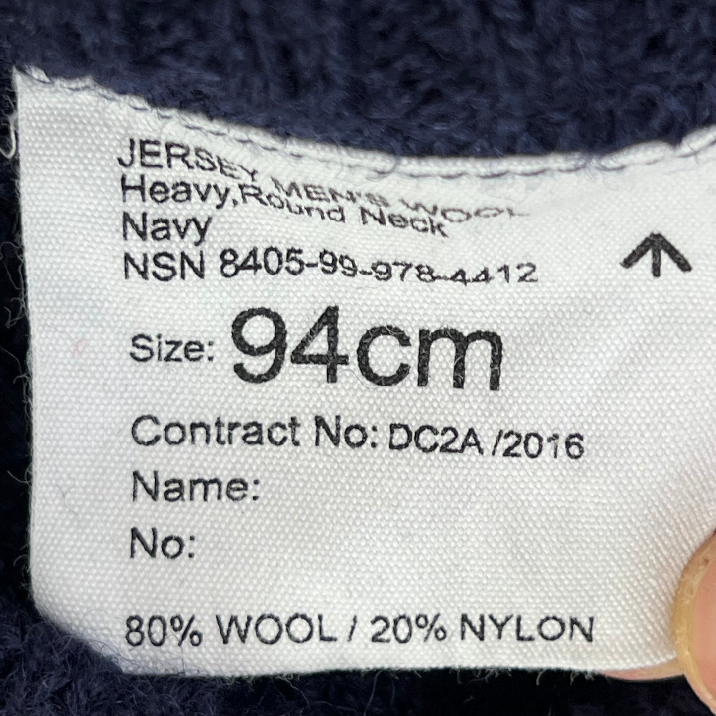 British Royal Navy Wool Crew Neck Pullover Jersey Jumper - Medium 94cm