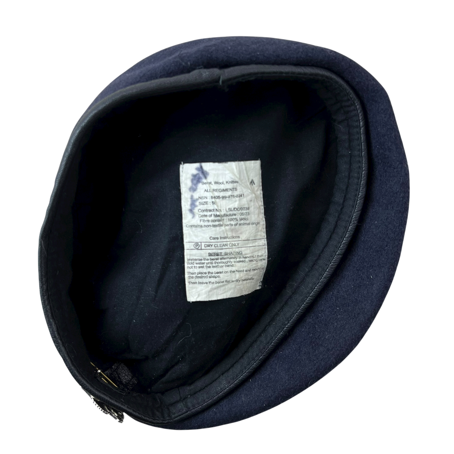 British Army Navy Beret w/ Badge - 1st Queen's Dragoon Guards - Medium 58cm