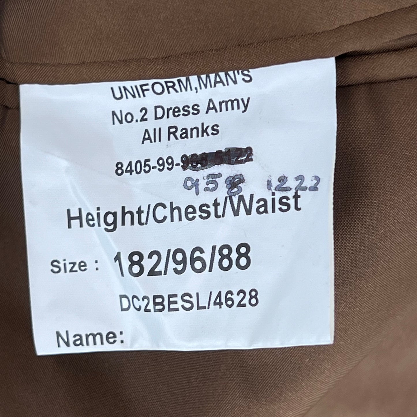 British Army No.2 FAD Dress Jacket - Rifles Regiment - Medium 182/96