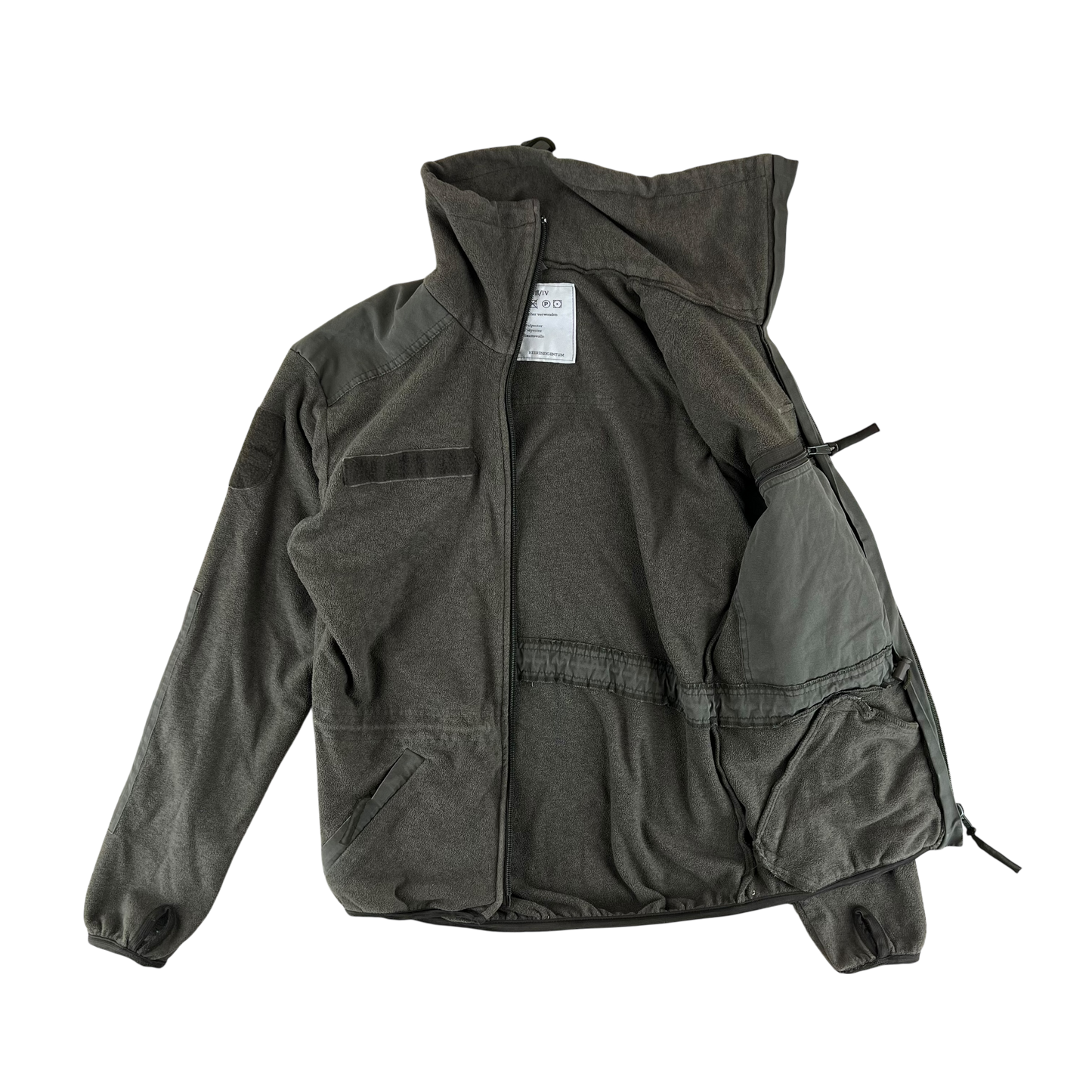 Austrian Army Olive Fleece Cardigan - Small 88-92 III/IV