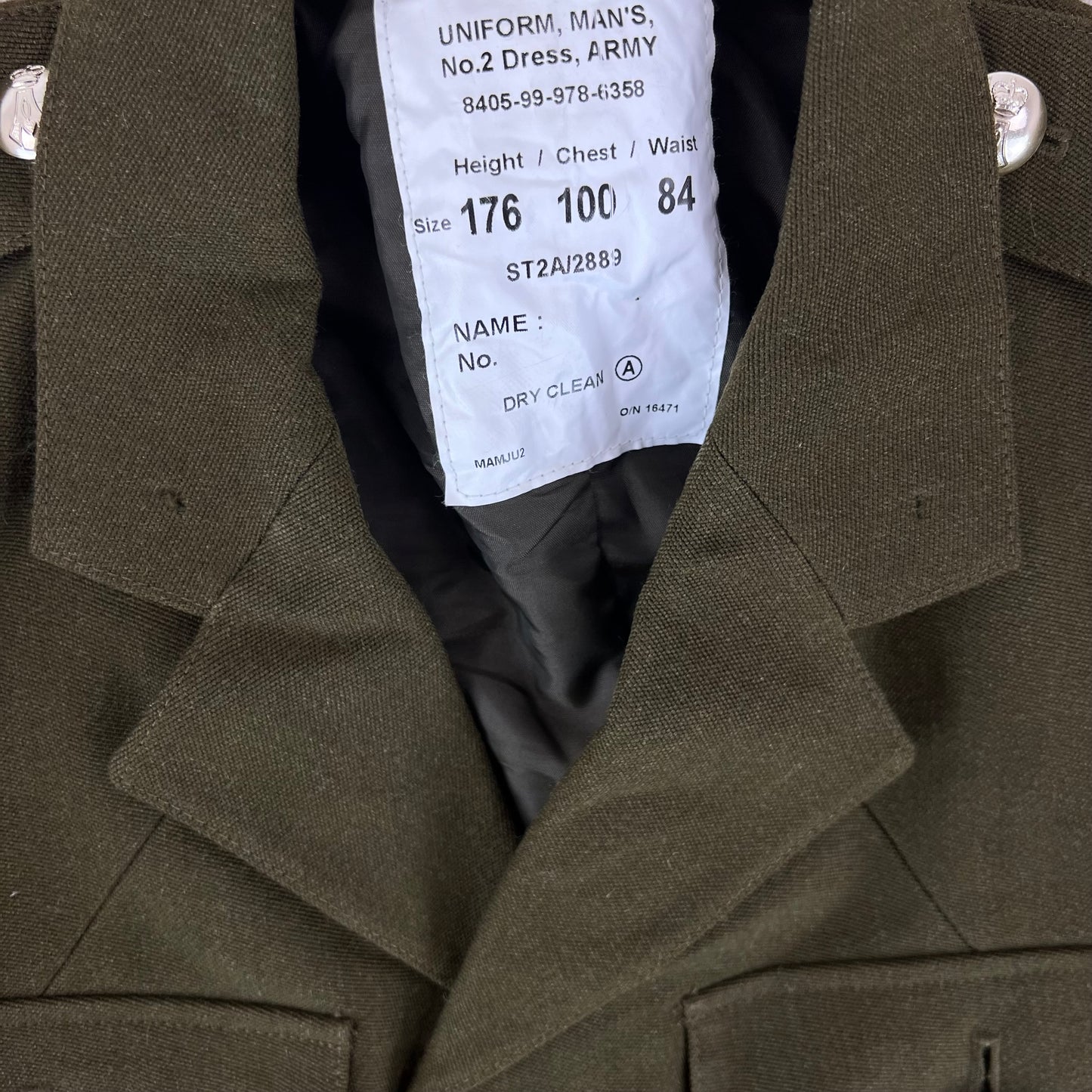British Army 1980 Pattern No. 2 Olive Green Dress Jacket - QARANC - Medium 176/100