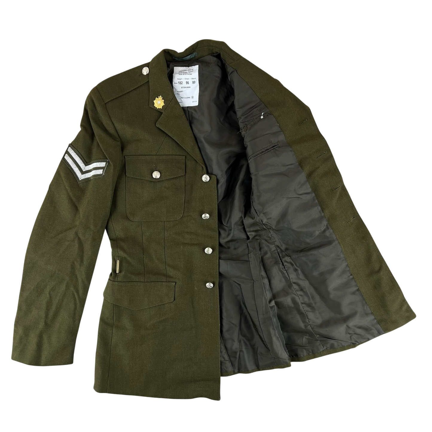 British Army 1980 Pattern No. 2 Olive Green Dress Jacket - RLC - Medium 182/96