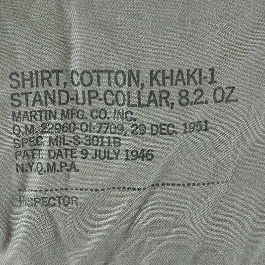 US Army Vintage Khaki Dress Shirt - Medium