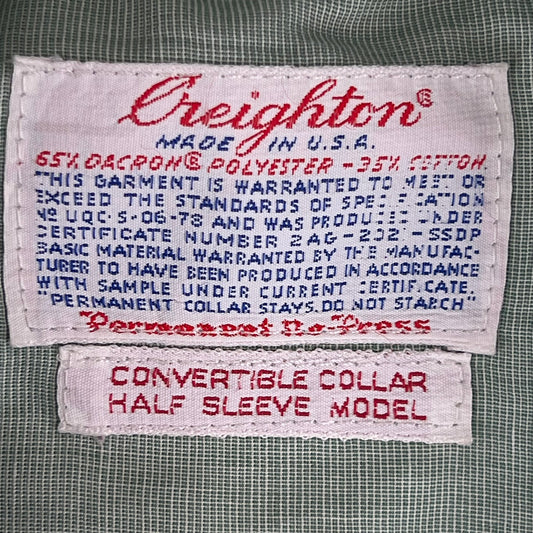 US Army 1970s Green Short Sleeve Shirt - Large