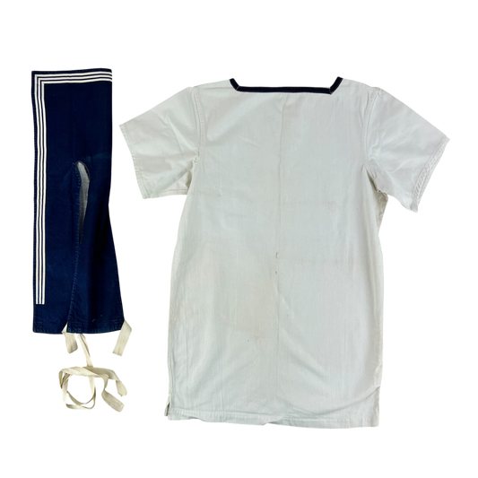 British Royal Navy 40s Class II White Jumper Sailor's Top - Medium