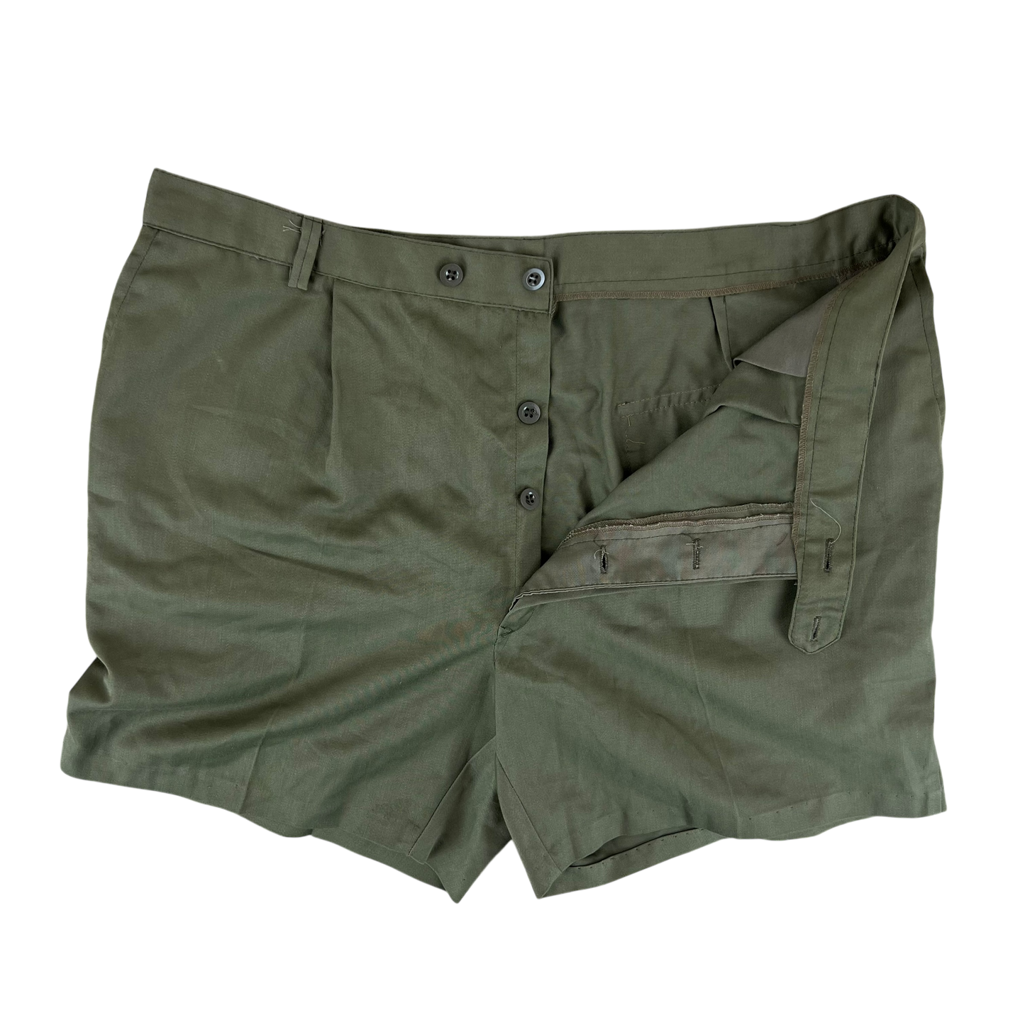 French Army 70s Olive Green Shorts - Large