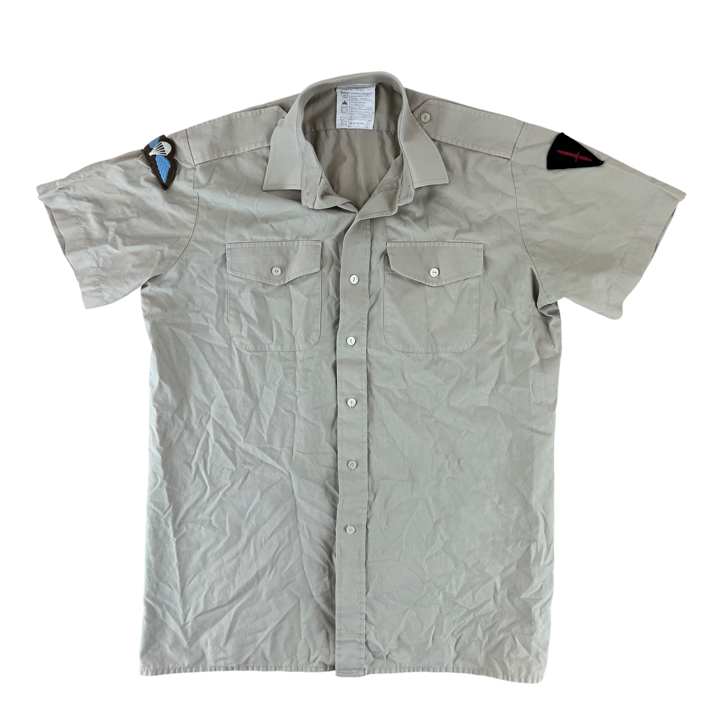 British Army Mens Fawn Shirt Short Sleeve - Large 40C