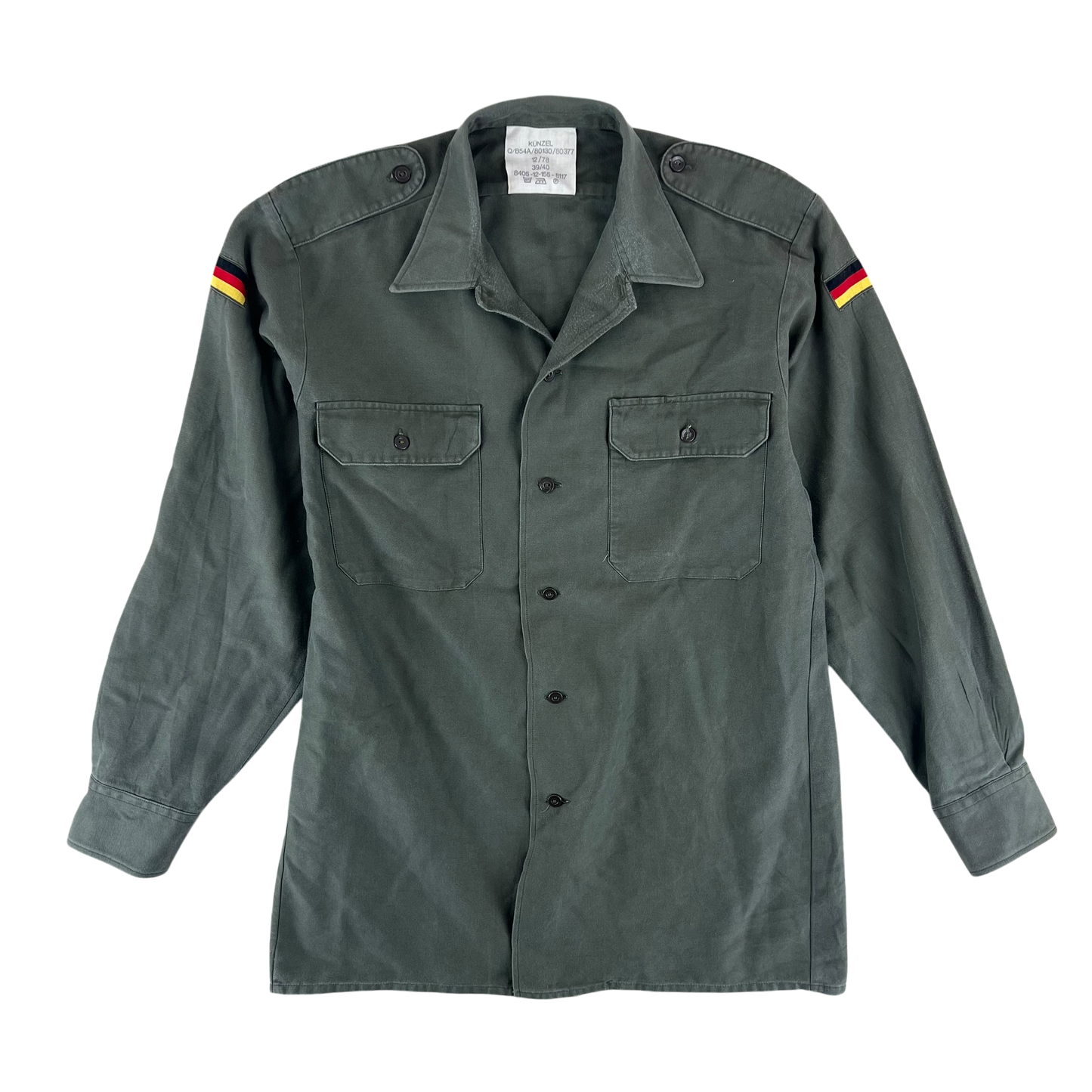 German Army Olive Green Long Sleeve Field Shirt - Large