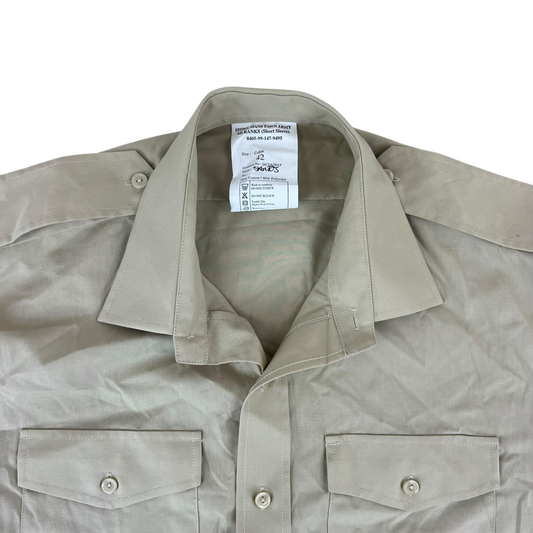 British Army Mens Fawn Shirt Short Sleeve - Large C42