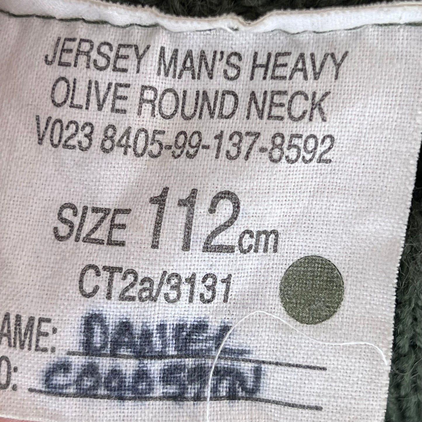 British Army Olive Green Pullover Jumper - Large 112cm