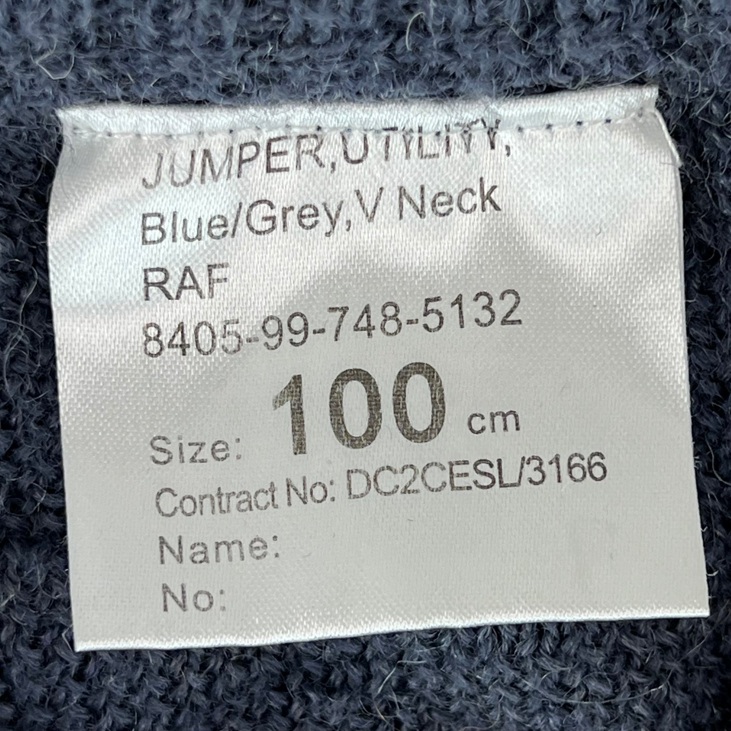 British RAF Wool V Neck Pullover Jersey Jumper - Large 100cm