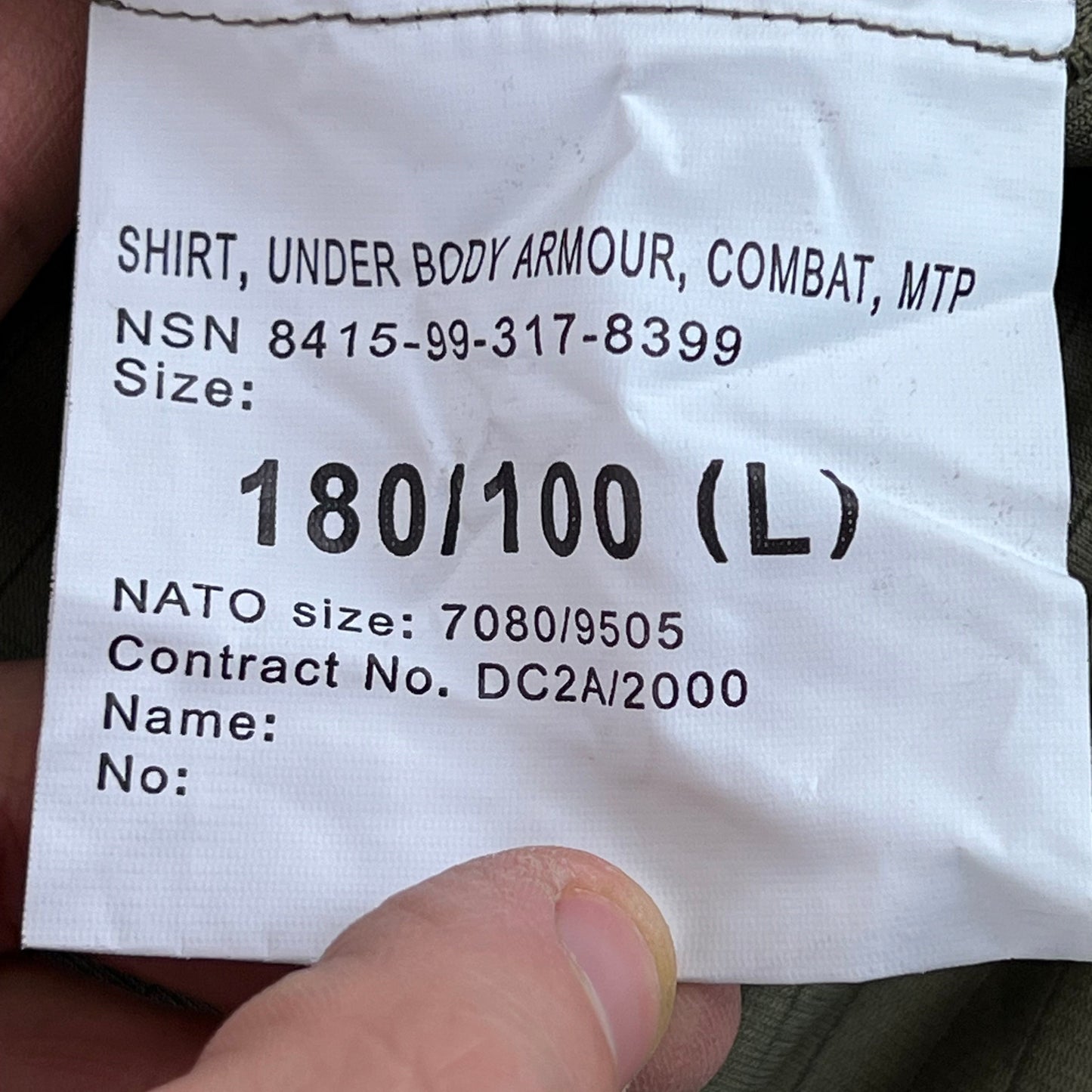 British Army MTP Camouflage Olive Green UBACS Combat Shirt - Large 180/100
