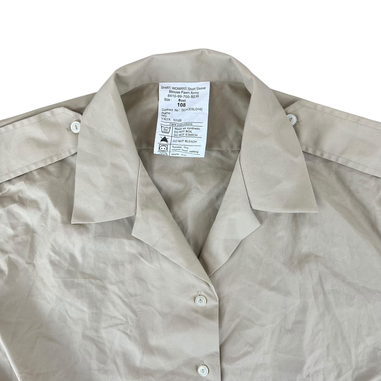 British Army Womens Fawn Shirt Short Sleeve - Large 108cm